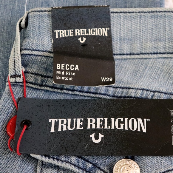 True Religion Becca Mid Rise Bootcut Size 29 NWT